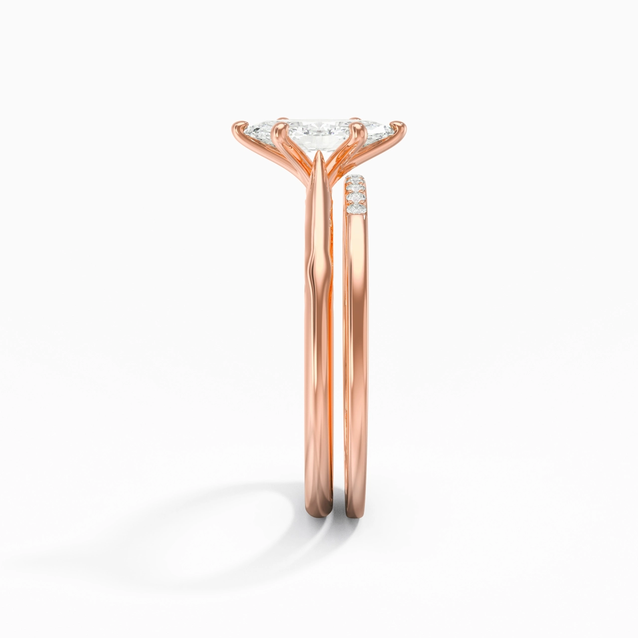 18K Rose Gold Moissanite Bridal Set