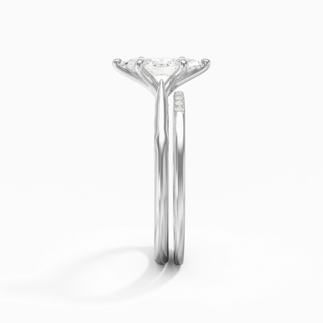 Or blanc 14 carats Moissanite Ensemble nuptial