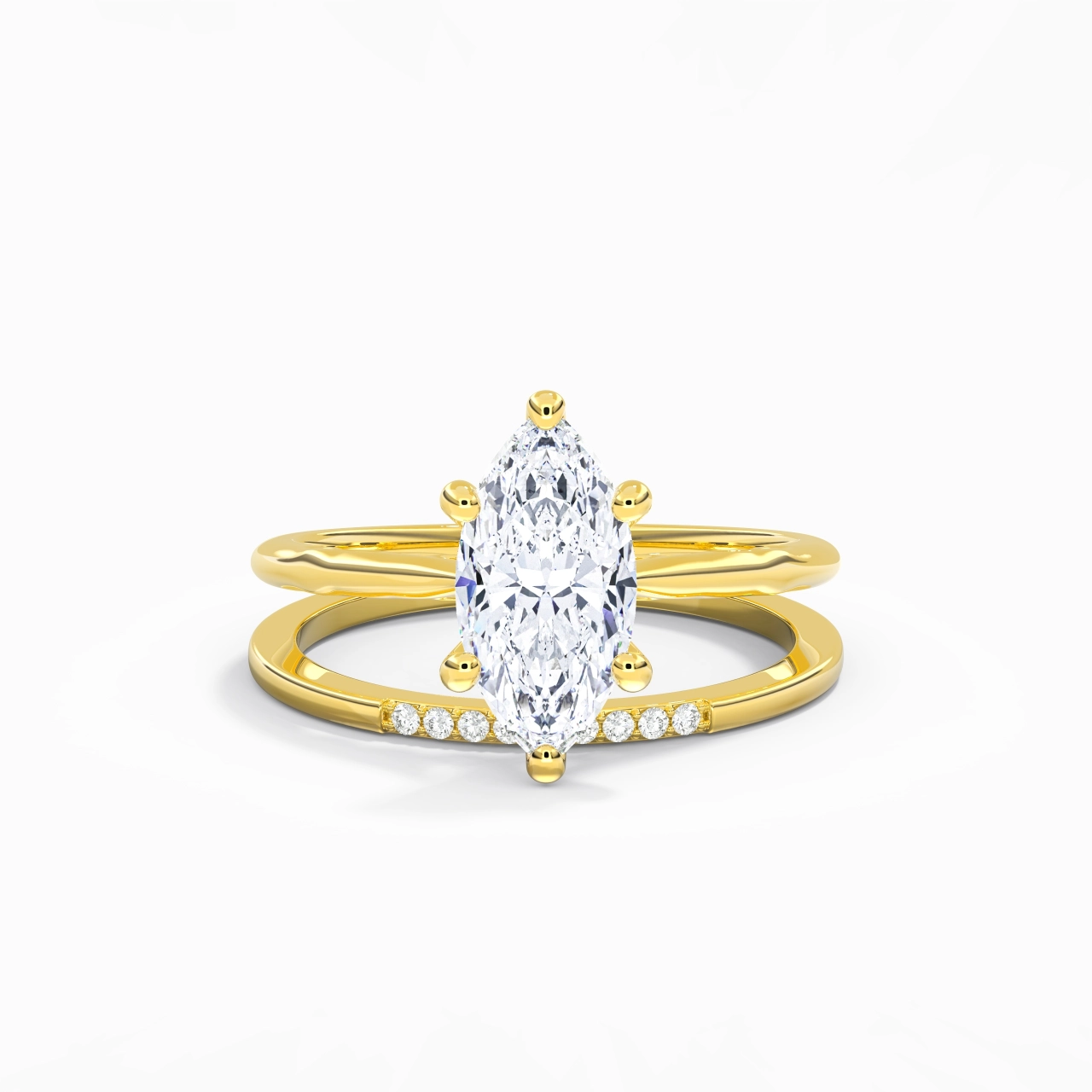 18K Gold Moissanite Bridal Set