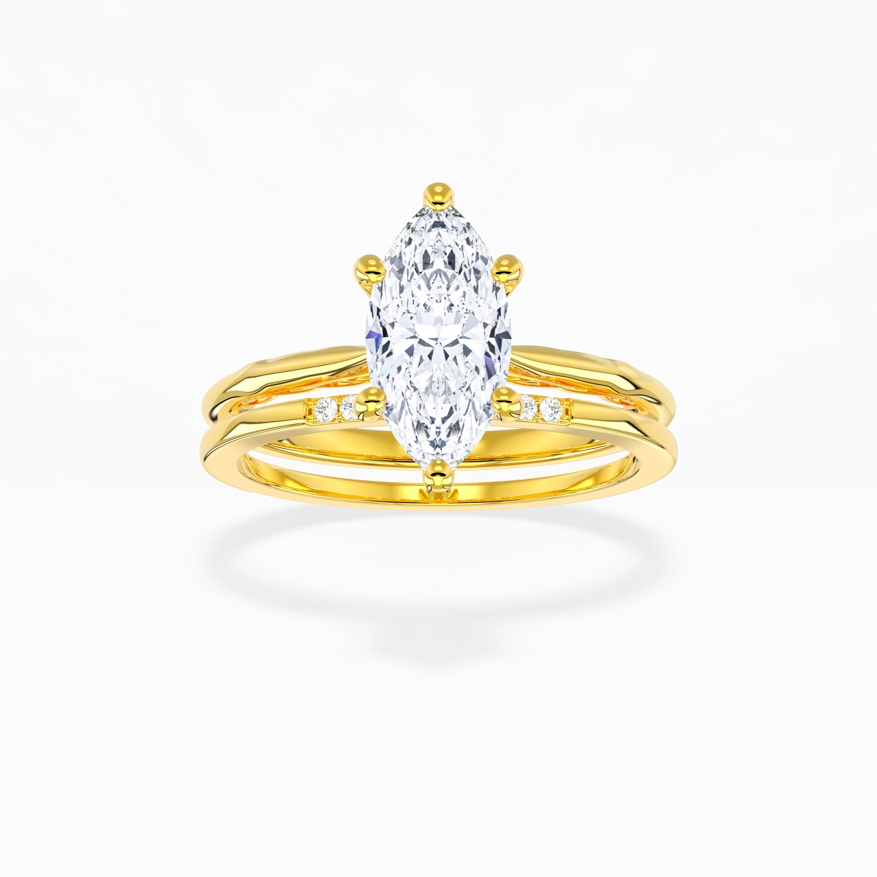 18K Gold Moissanite Bridal Set