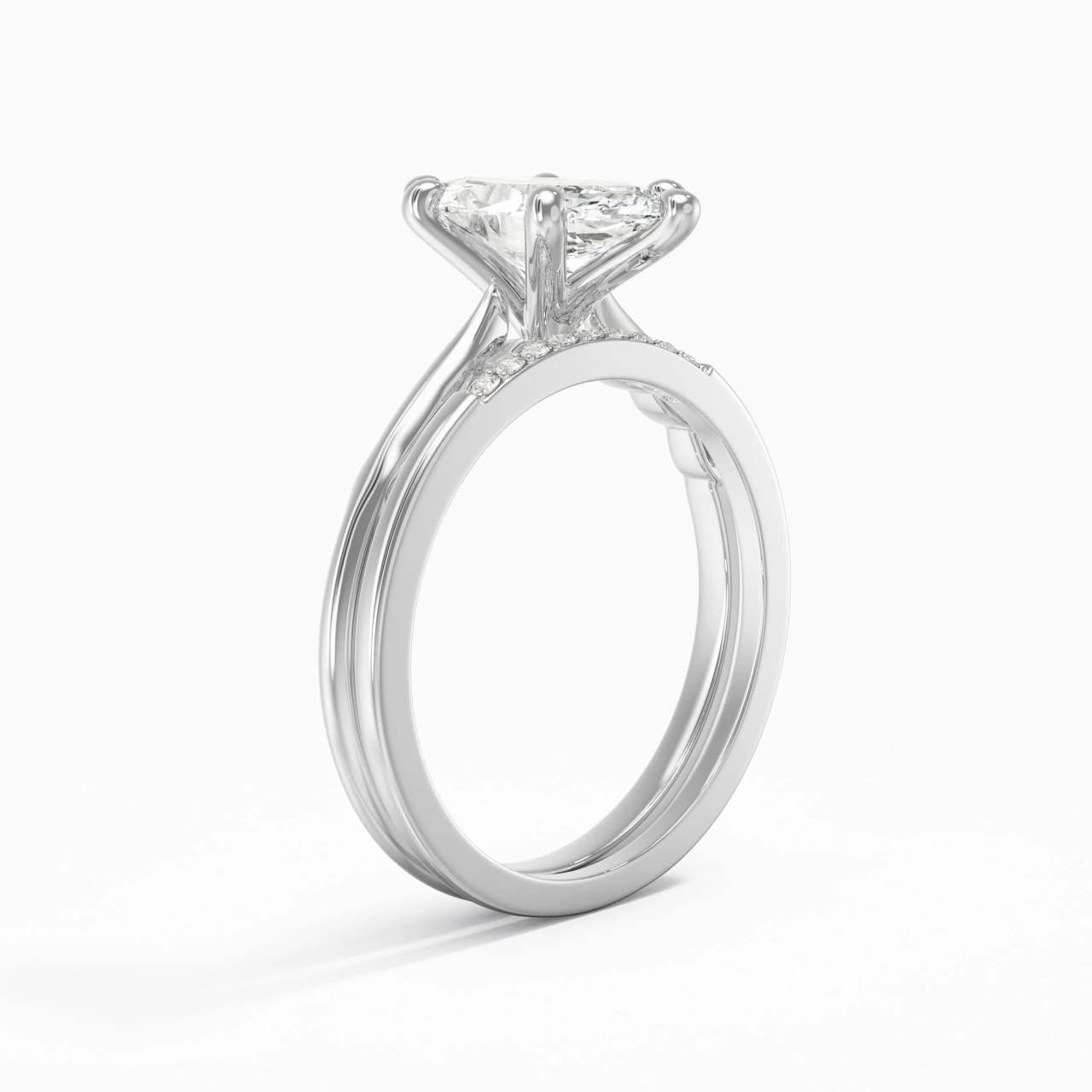 925 Sterling Silver Moissanite Bridal Set
