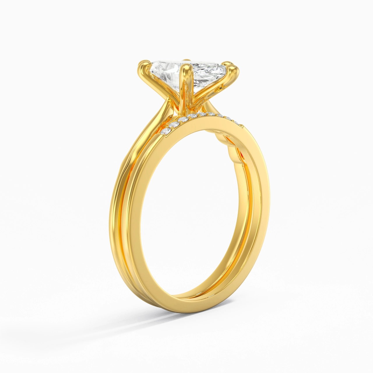 18K Gold Moissanite Bridal Set
