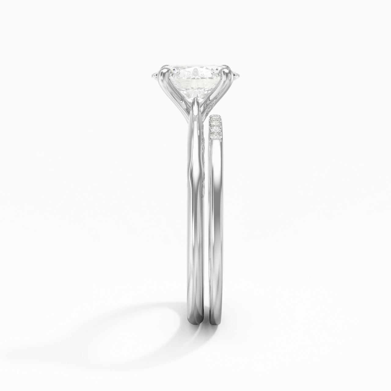 Or blanc 18 carats Moissanite Ensemble nuptial