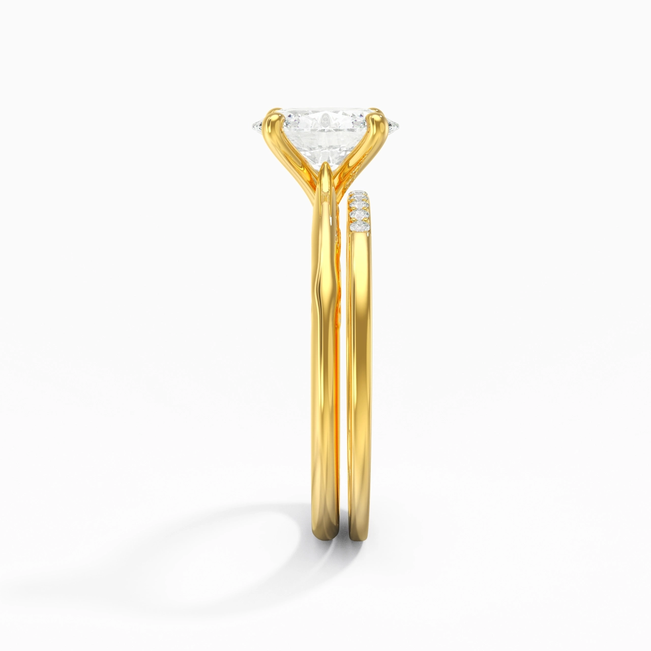 Or 18 carats Moissanite Ensemble nuptial