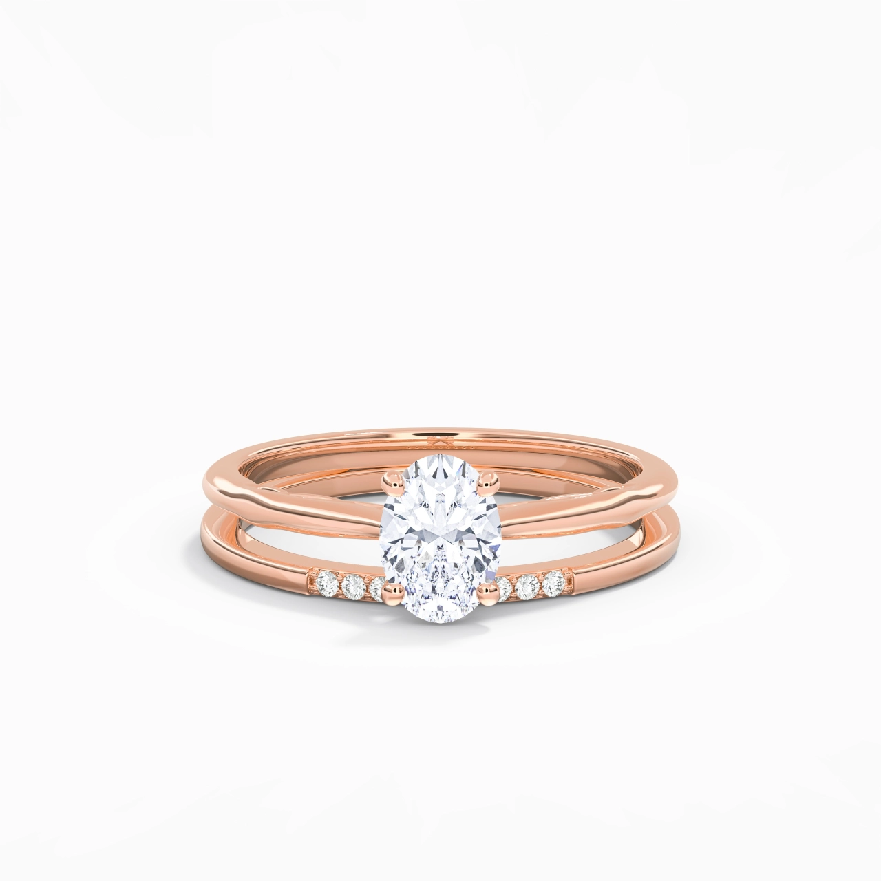 14K Rose Gold Moissanite Bridal Set