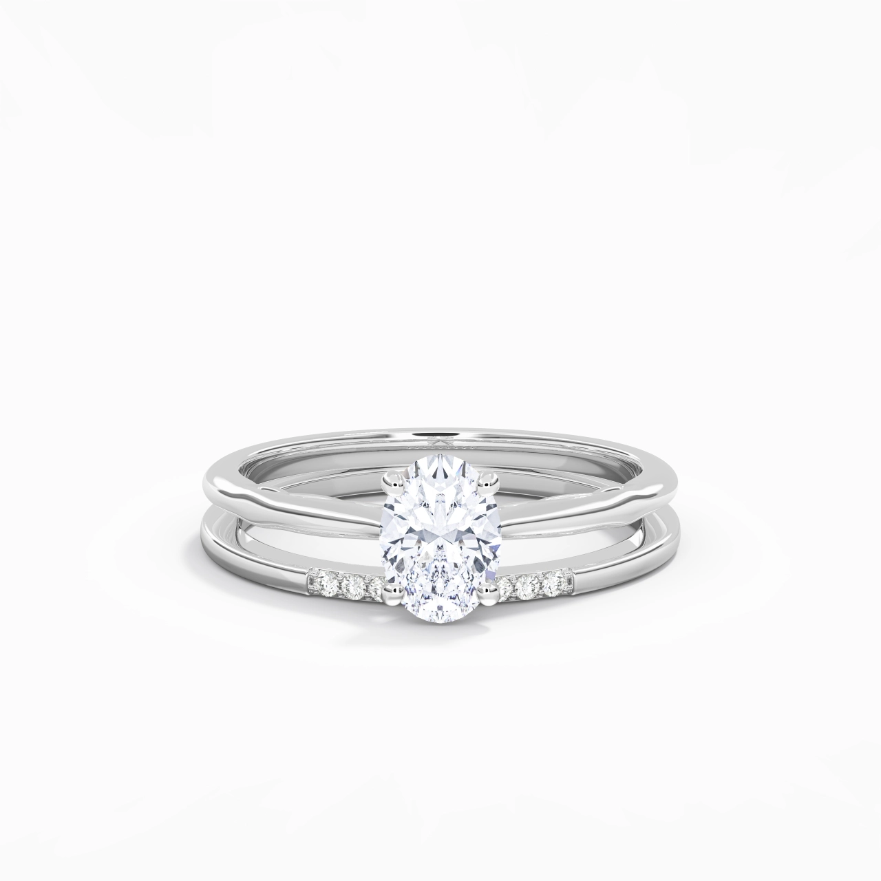 18K White Gold Moissanite Bridal Set