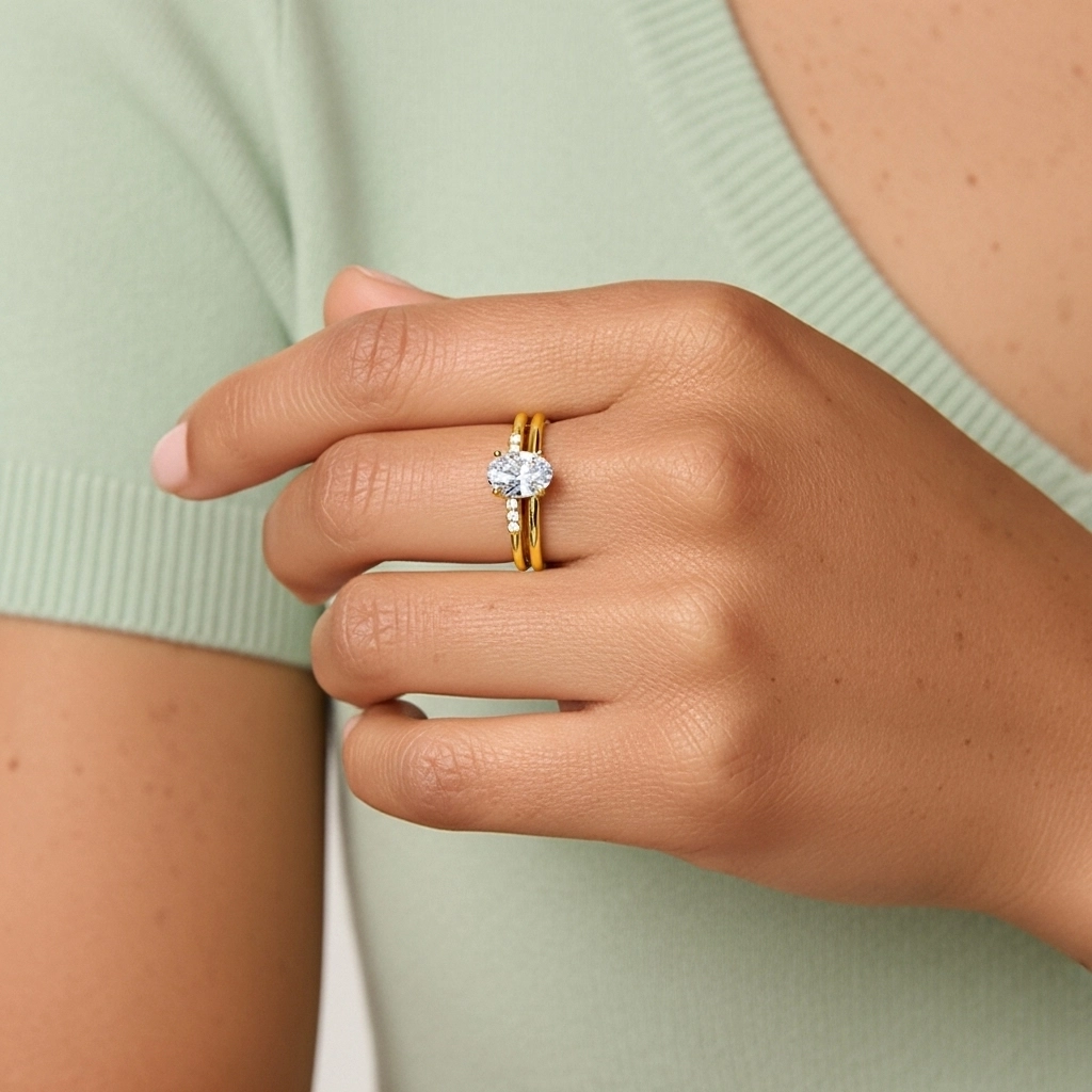 925 Sterling Silver Moissanite Bridal Set