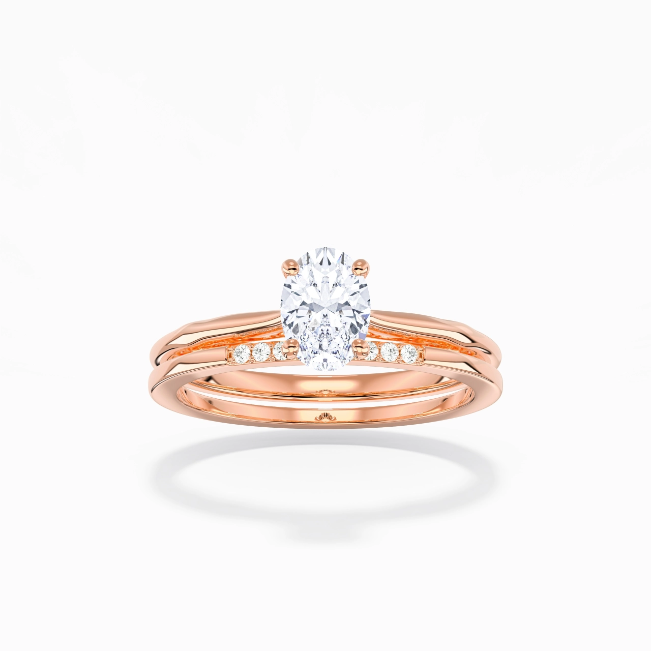 14K Rose Gold Moissanite Bridal Set