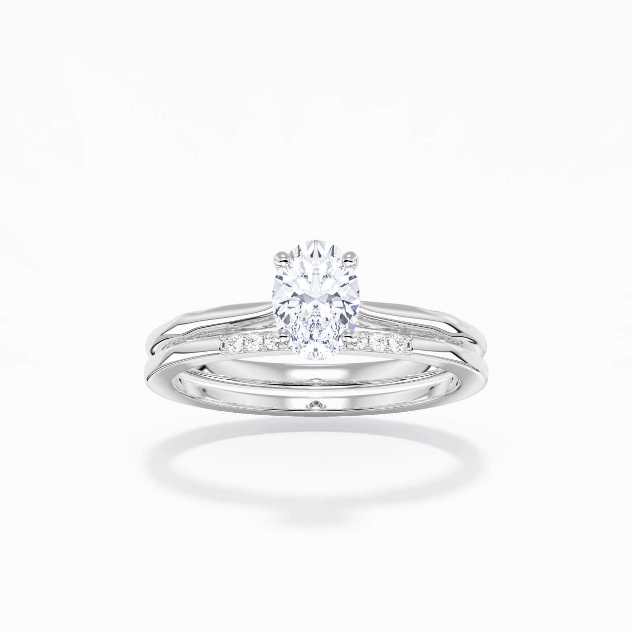 18K White Gold Moissanite Bridal Set