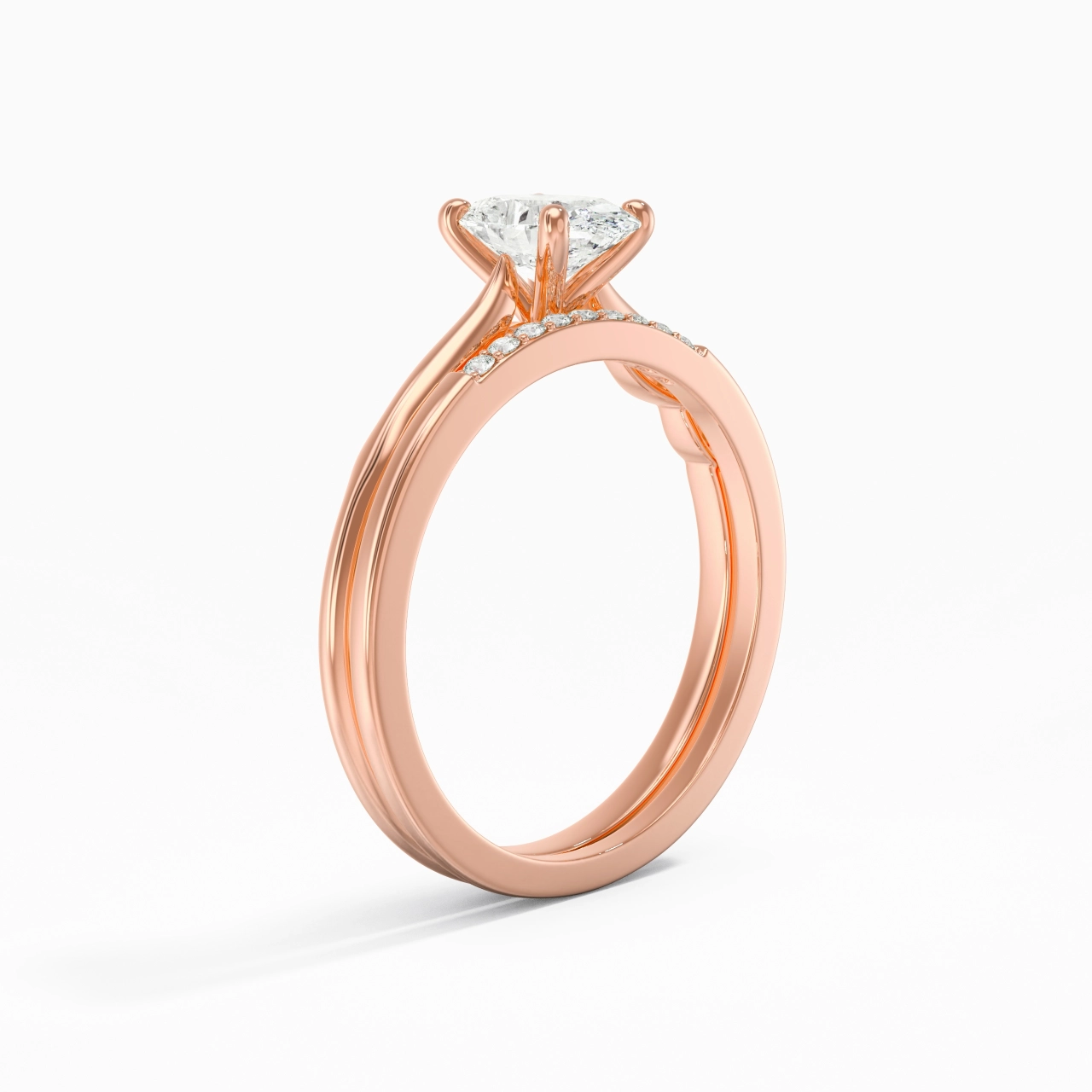 14K Rose Gold Moissanite Bridal Set