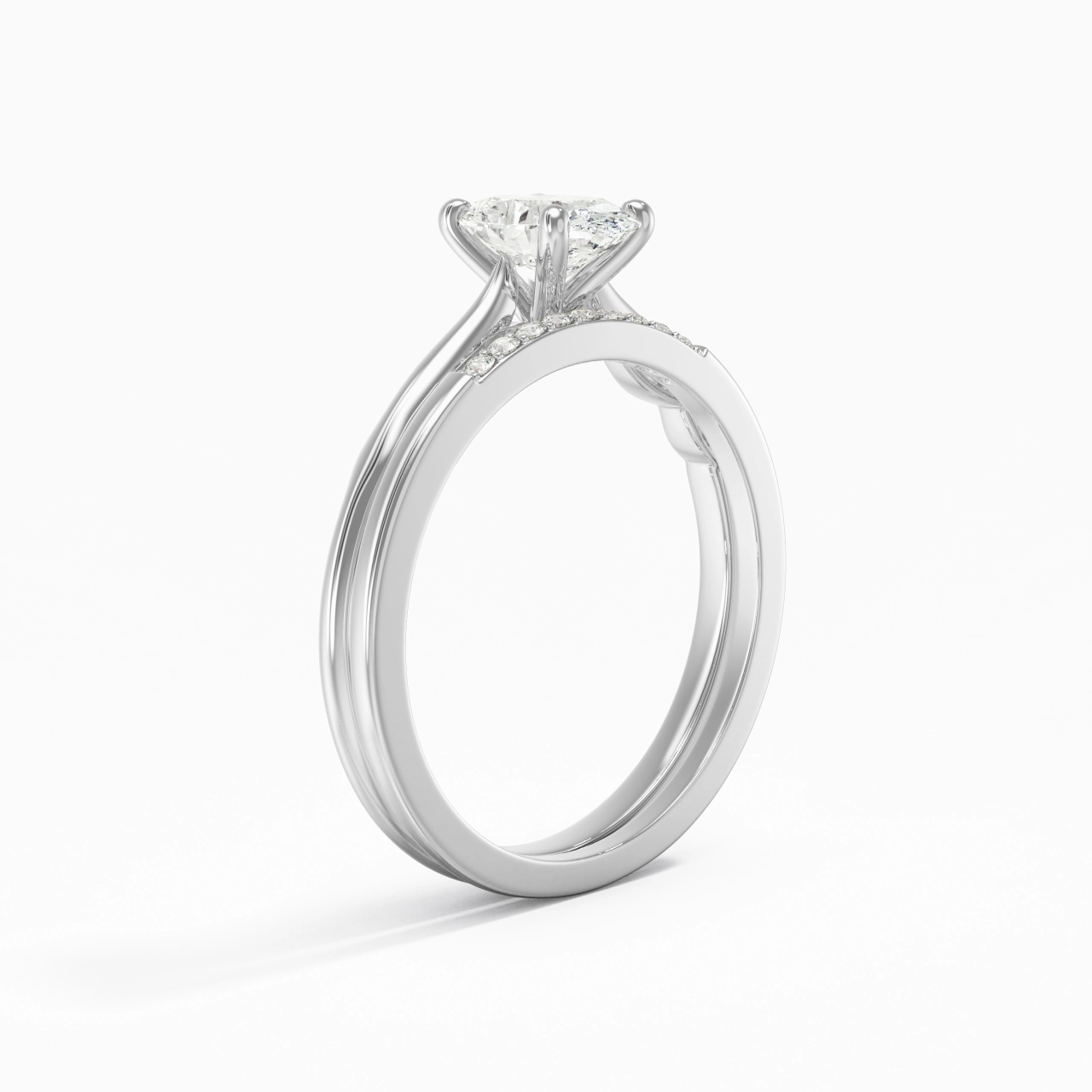 18K White Gold Moissanite Bridal Set
