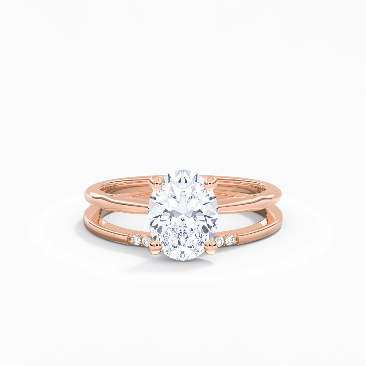 14K Rose Gold Moissanite Bridal Set
