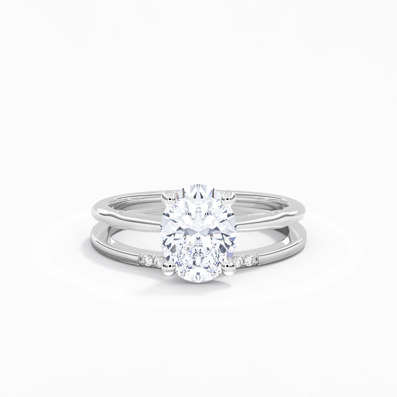 Platinum Moissanite Bridal Set