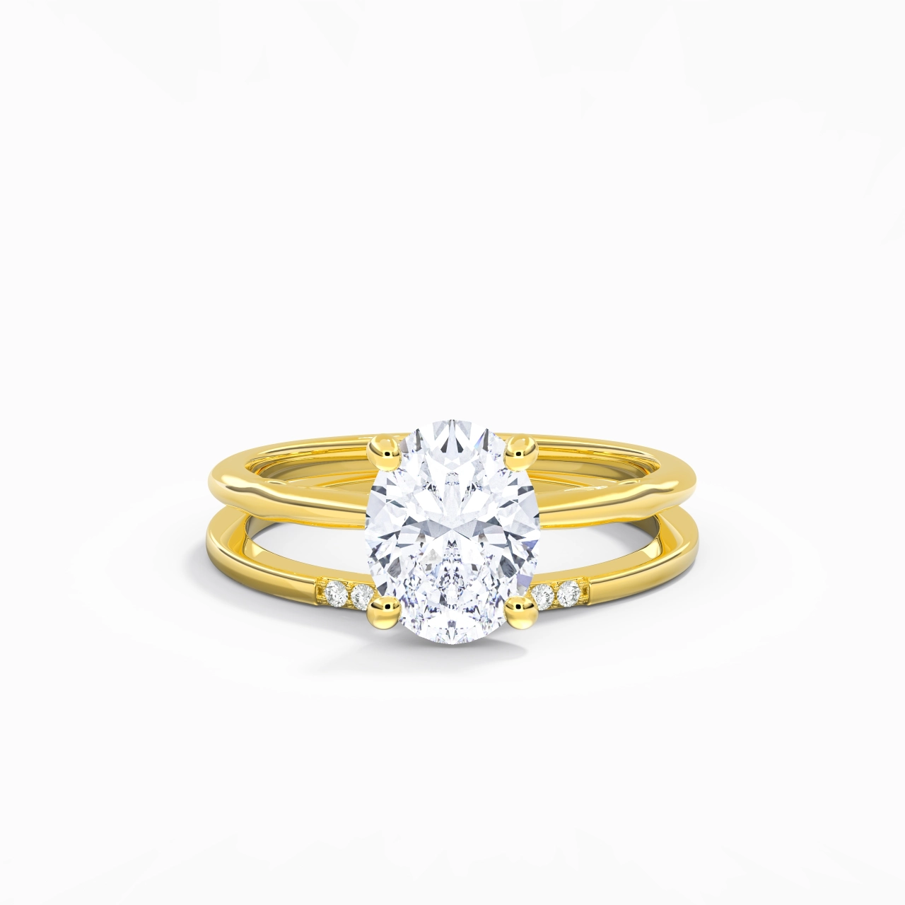 14K Gold Moissanite Bridal Set