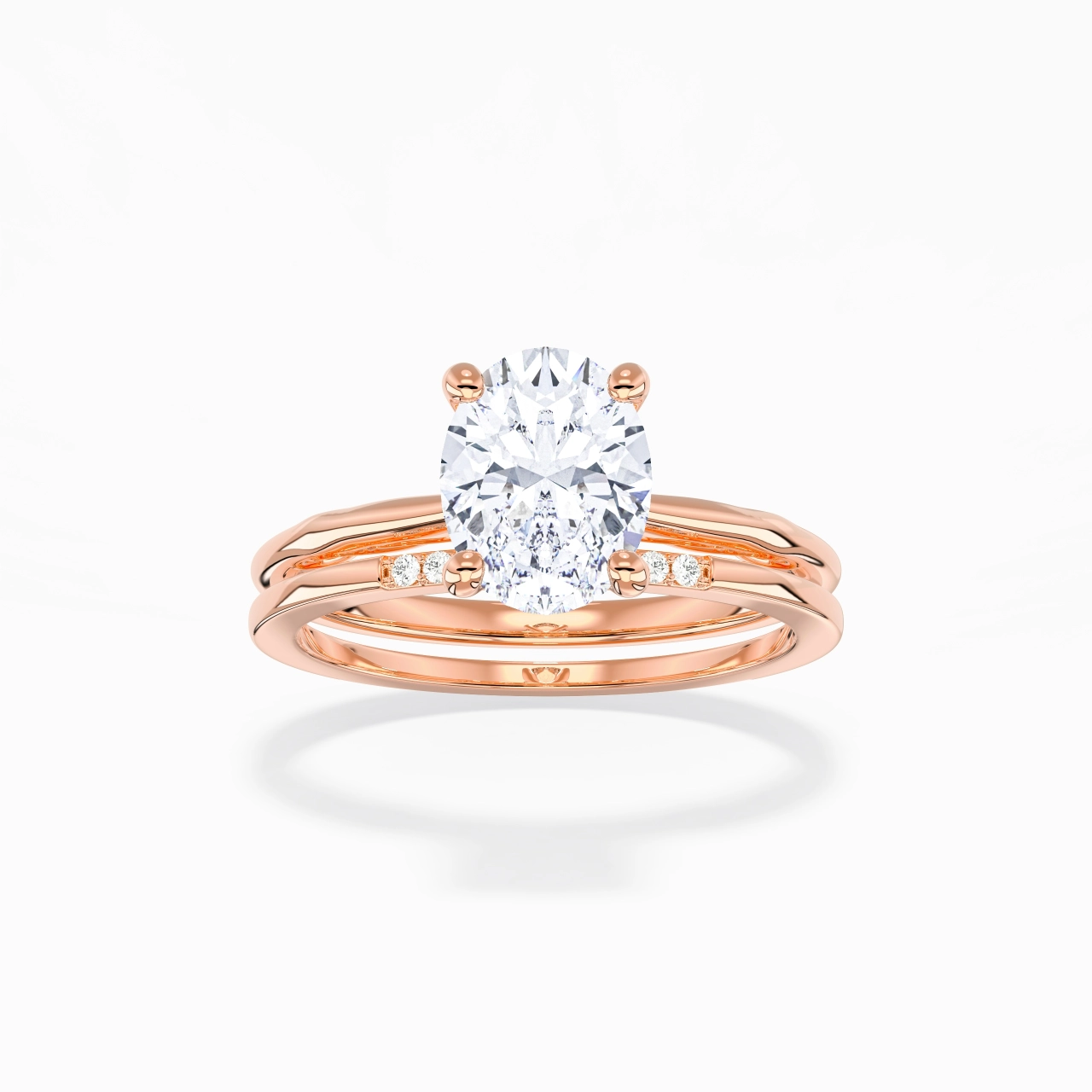 14K Rose Gold Moissanite Bridal Set