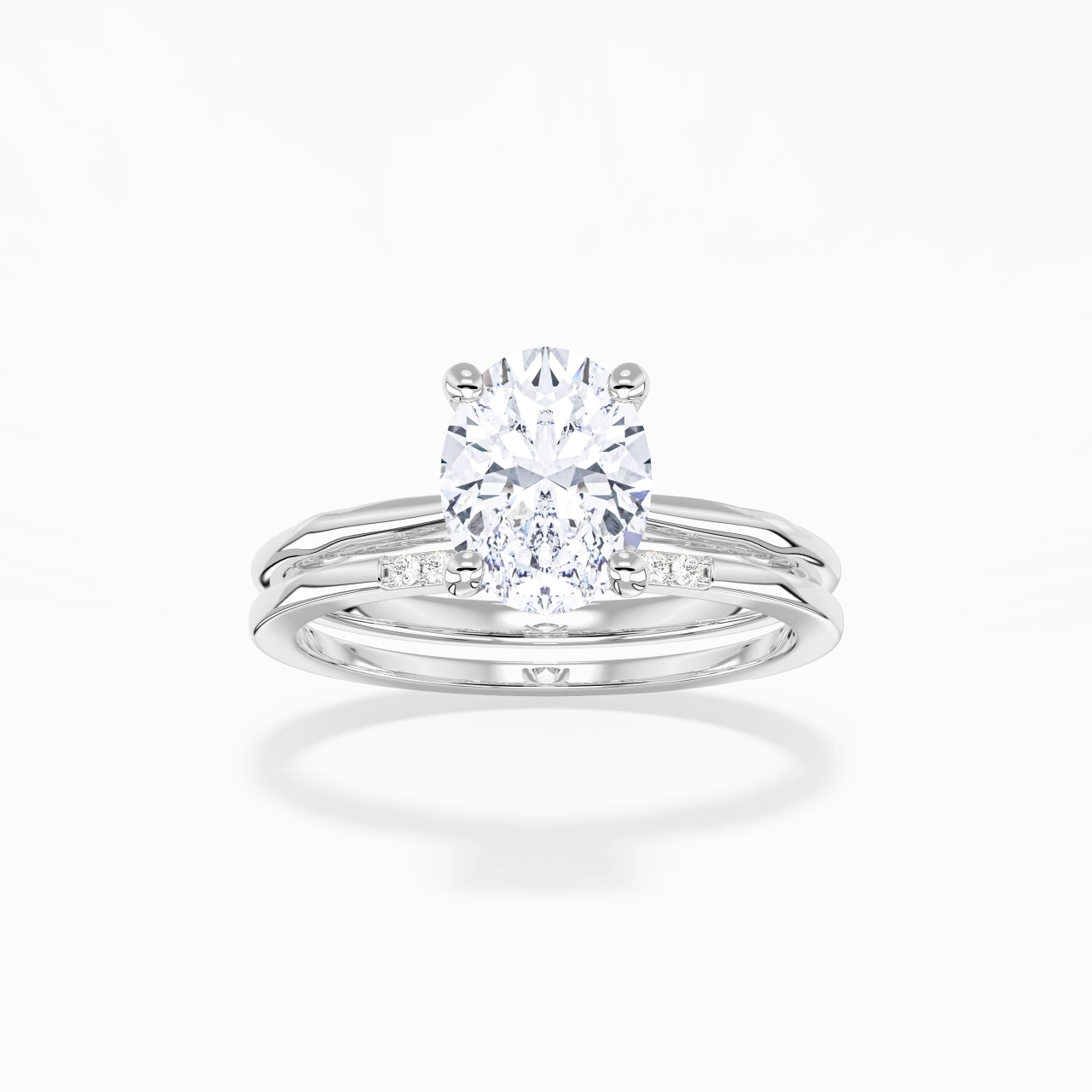 Platinum Moissanite Bridal Set