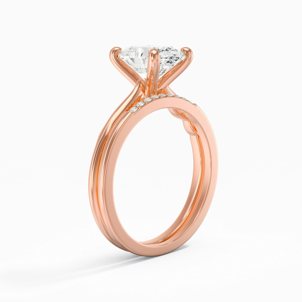14K Rose Gold Moissanite Bridal Set