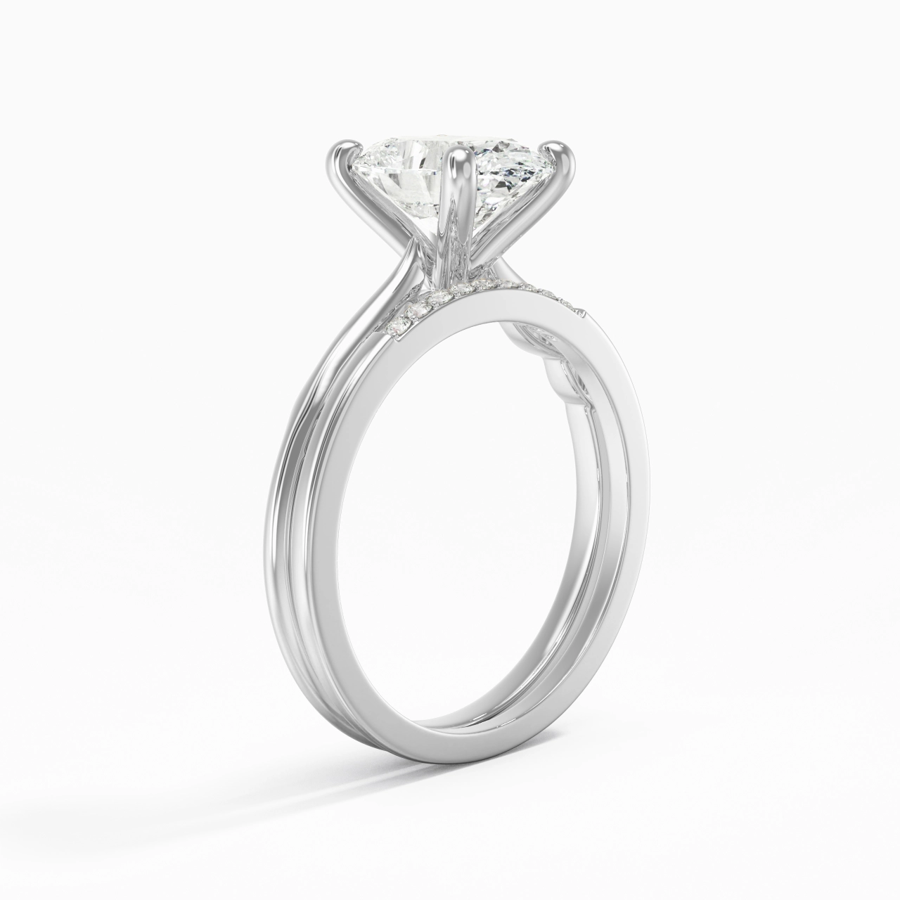 Platinum Moissanite Bridal Set