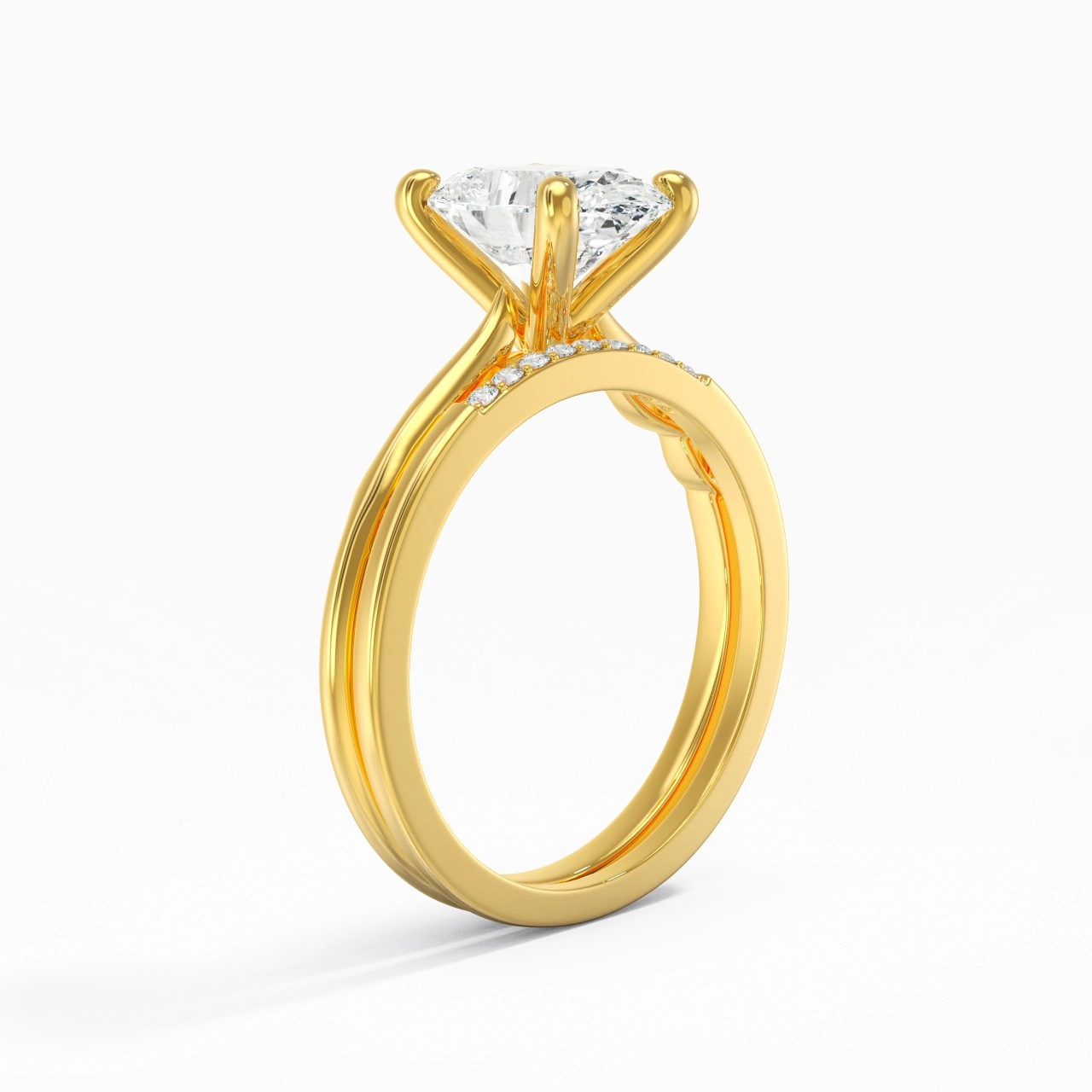 14K Gold Moissanite Bridal Set