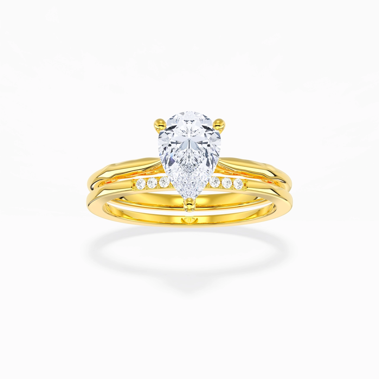 Or 18 carats Moissanite Ensemble nuptial