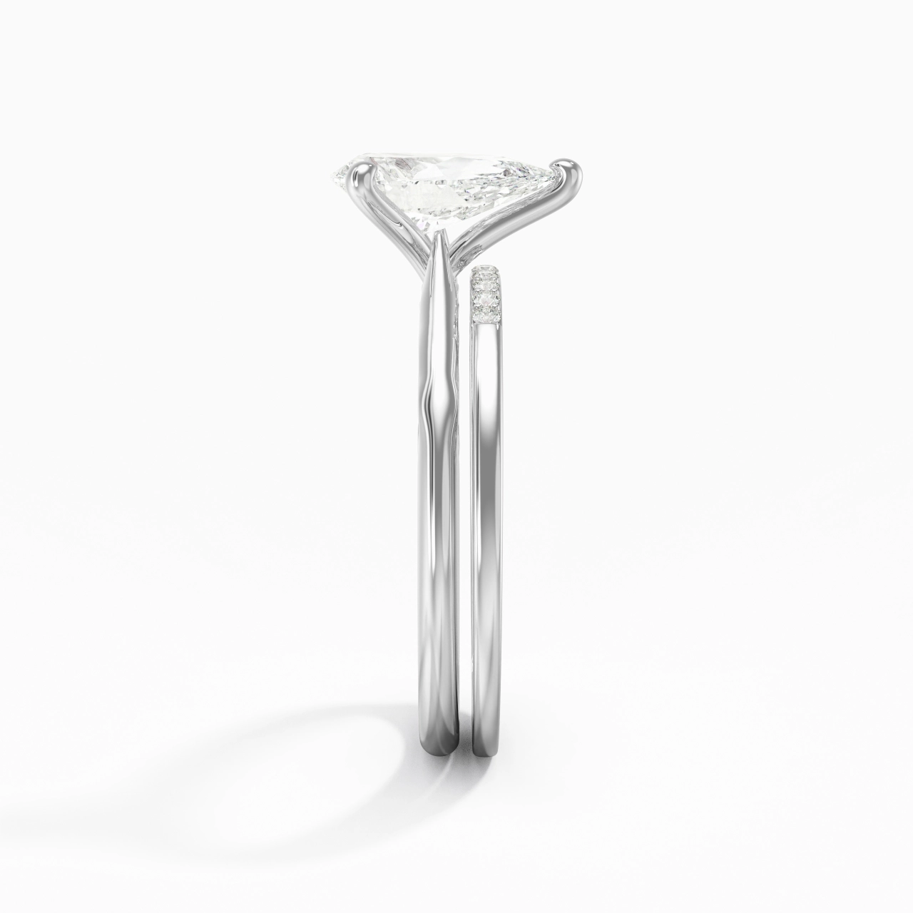 Or blanc 14 carats Moissanite Ensemble nuptial