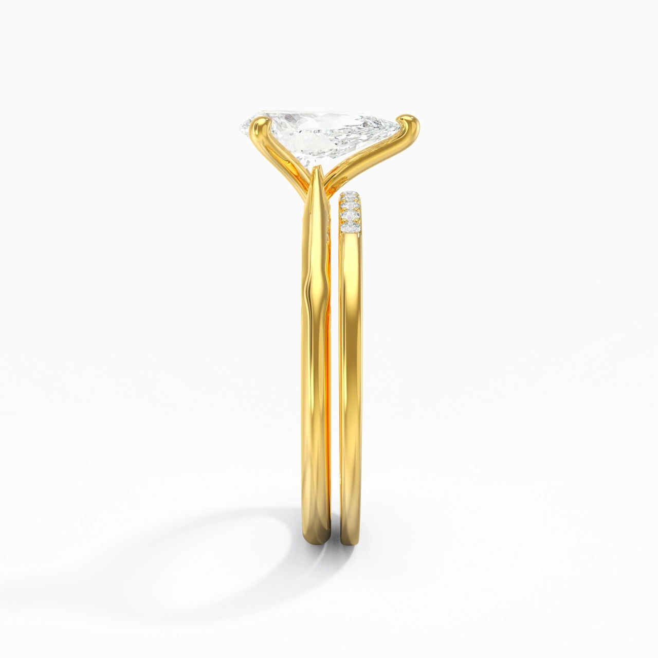 Or 18 carats Moissanite Ensemble nuptial