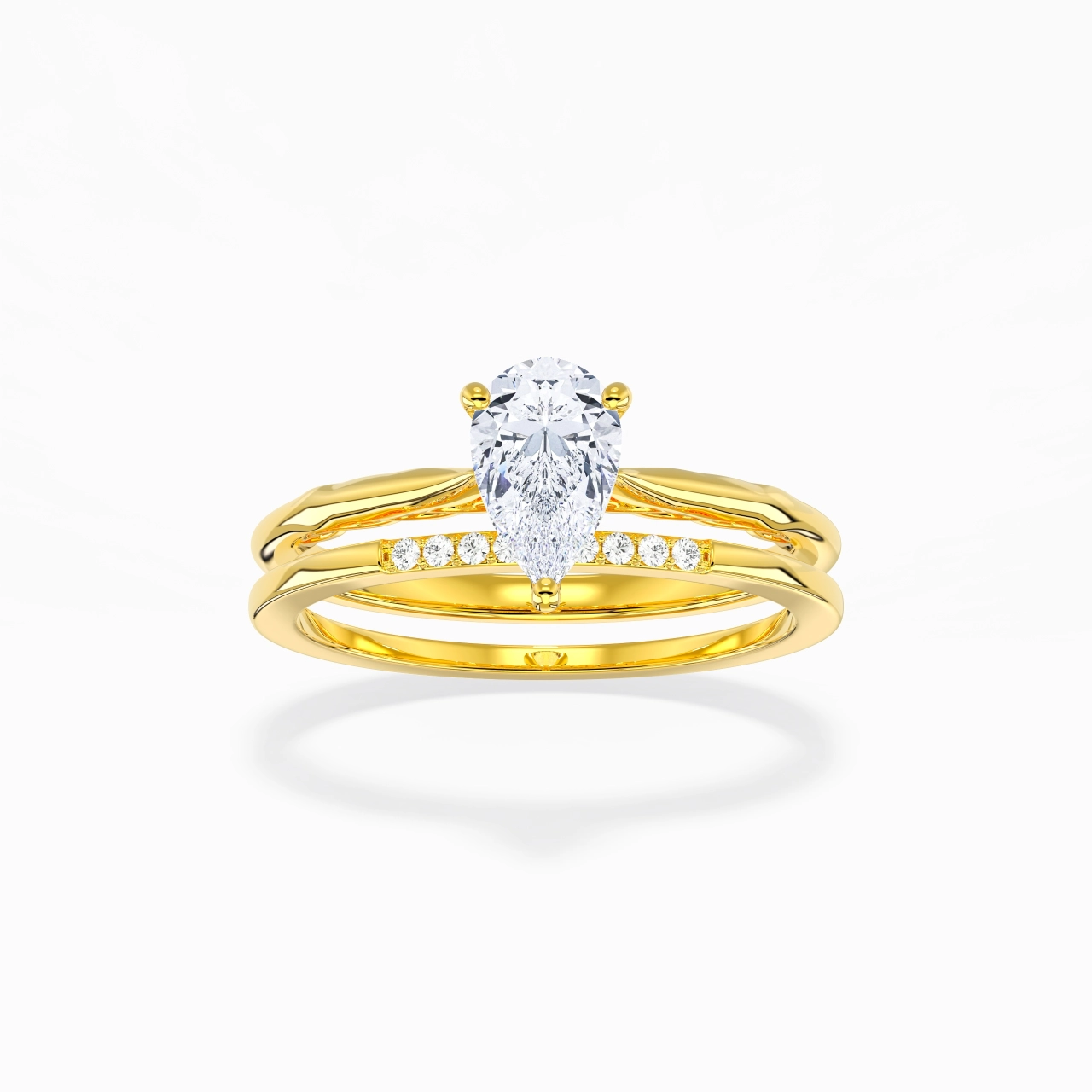18K Gold Moissanite Bridal Set