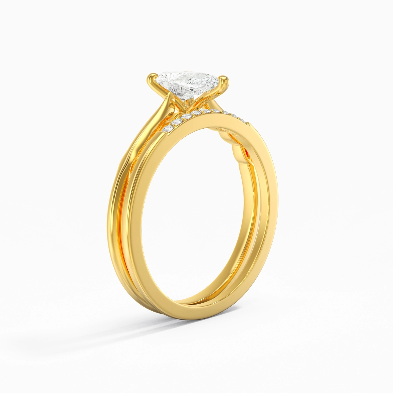 18K Gold Moissanite Bridal Set