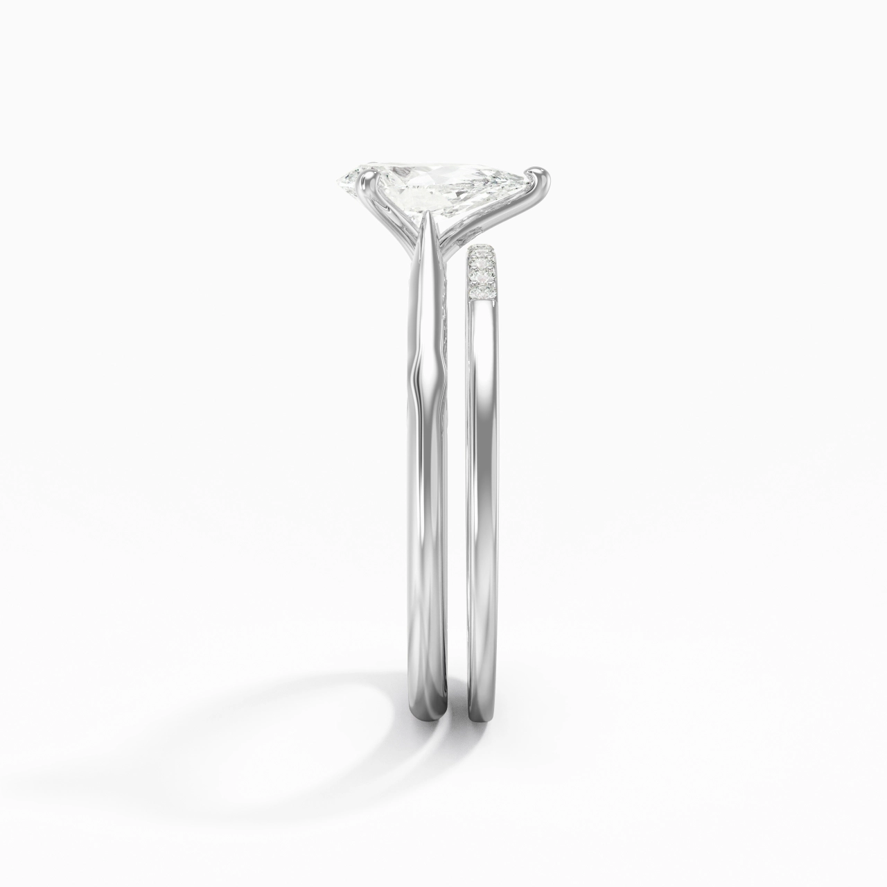 Or blanc 14 carats Moissanite Ensemble nuptial