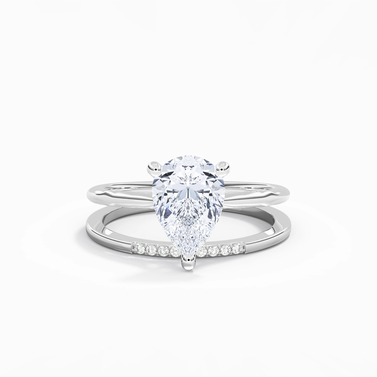14K White Gold Moissanite Bridal Set