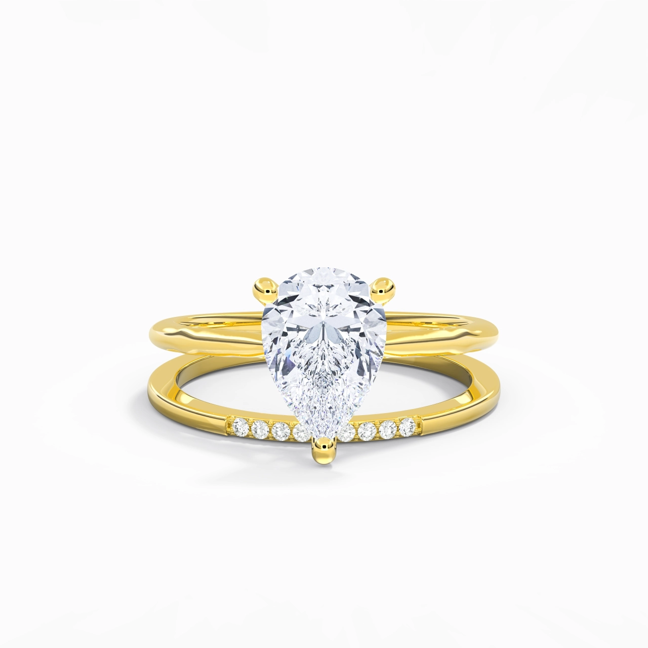 18K Gold Moissanite Bridal Set