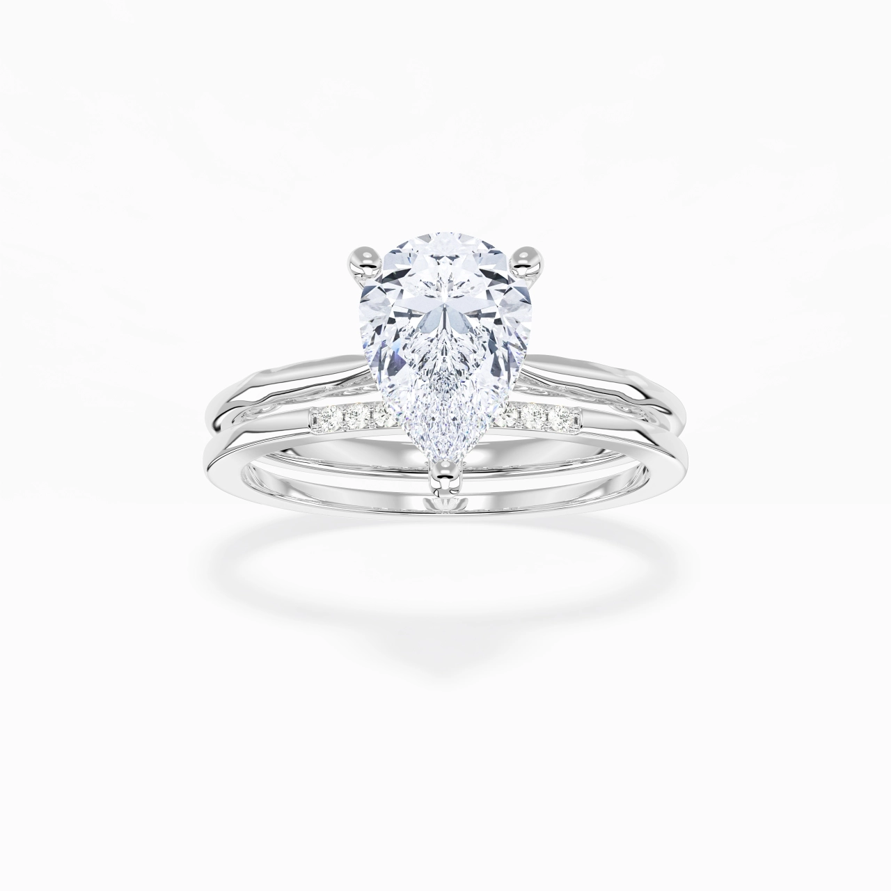 14K White Gold Moissanite Bridal Set