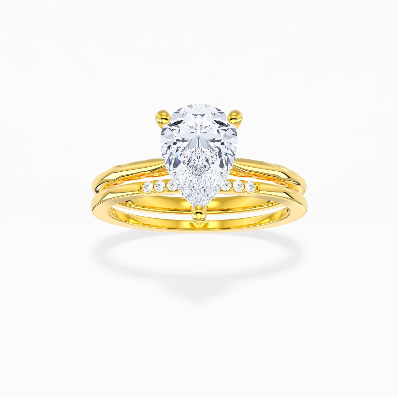 18K Gold Moissanite Bridal Set