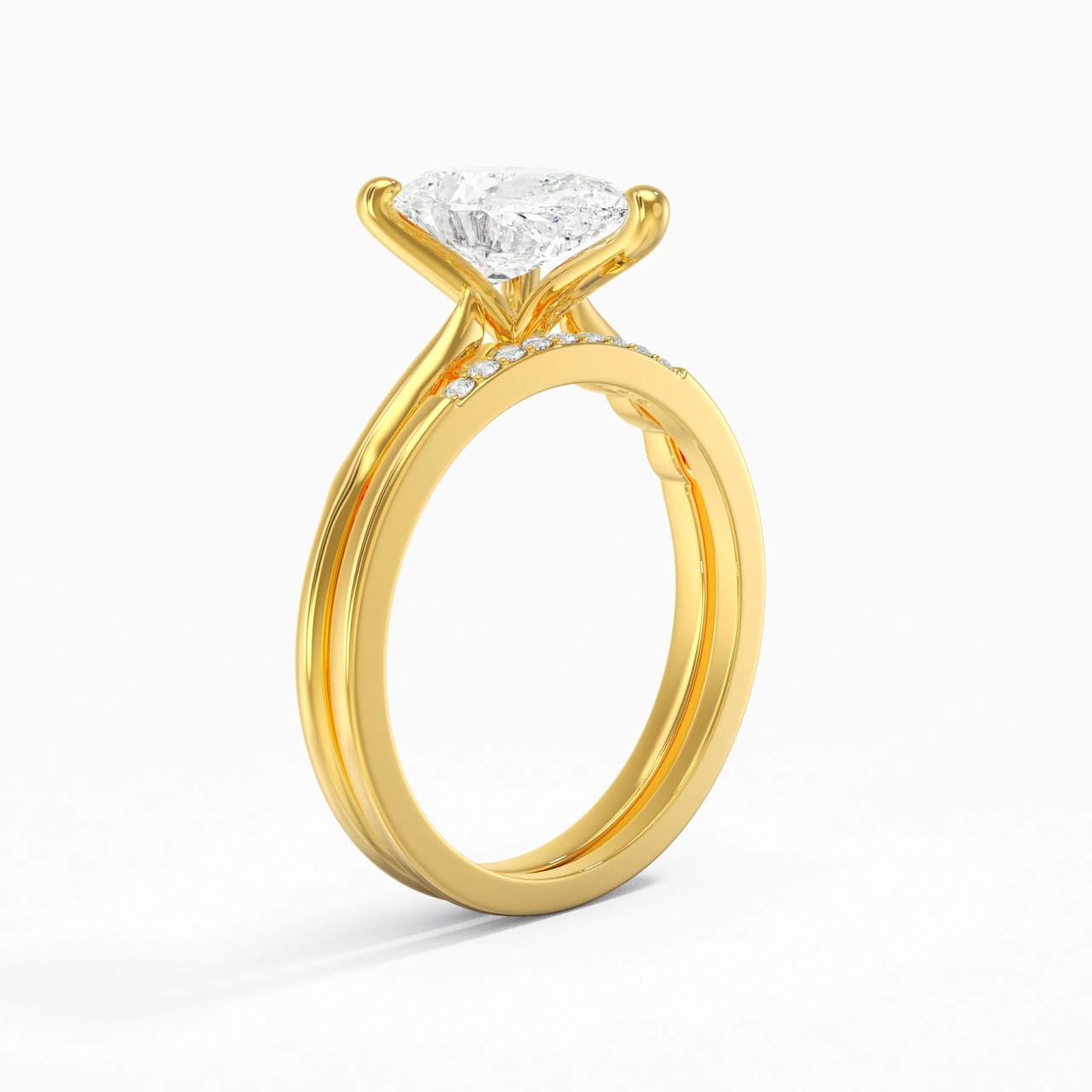 18K Gold Moissanite Bridal Set