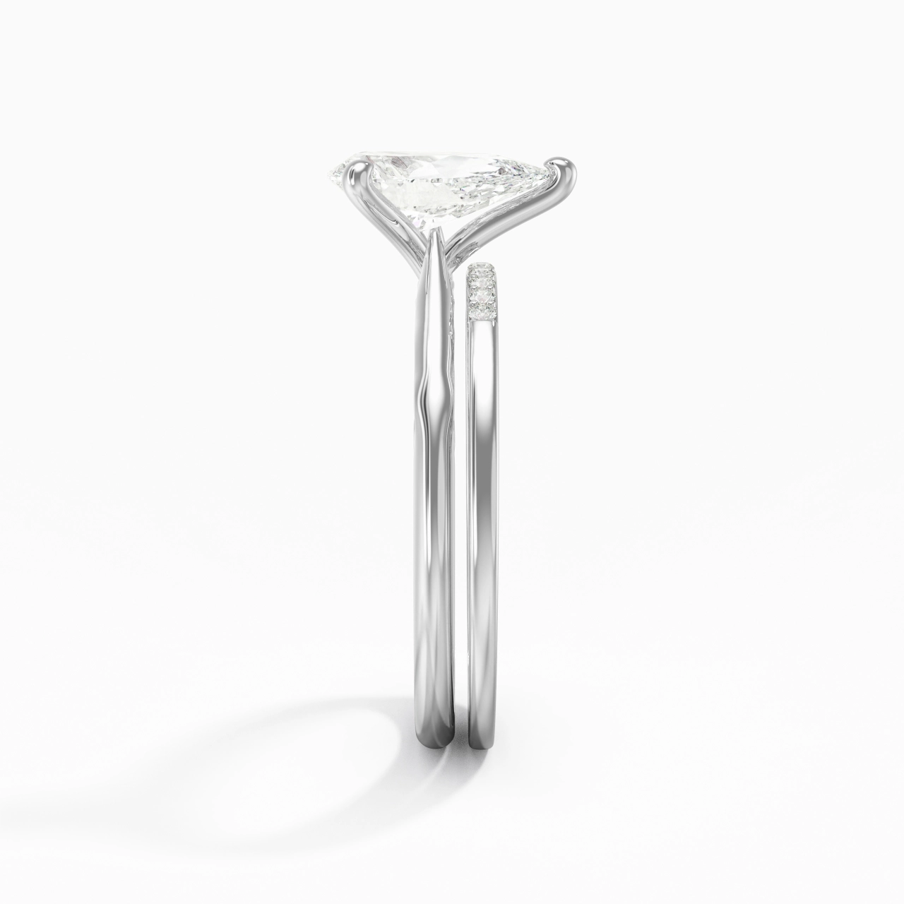 Or blanc 18 carats Moissanite Ensemble nuptial