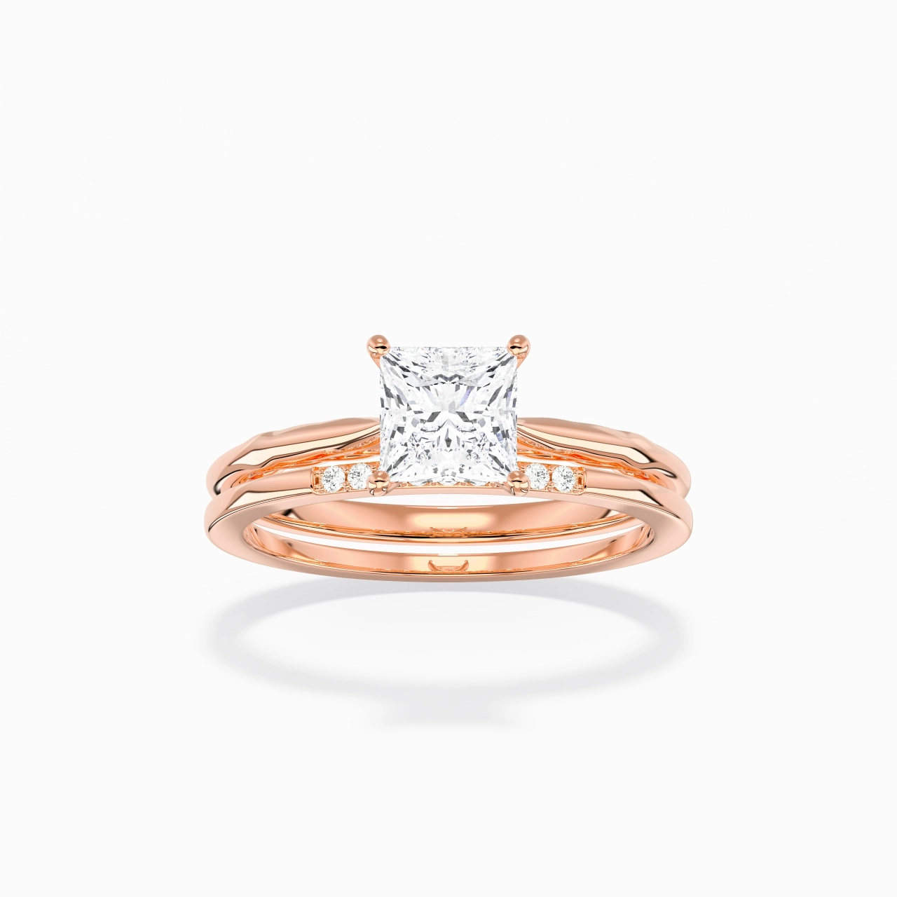 18K Rose Gold Moissanite Bridal Set