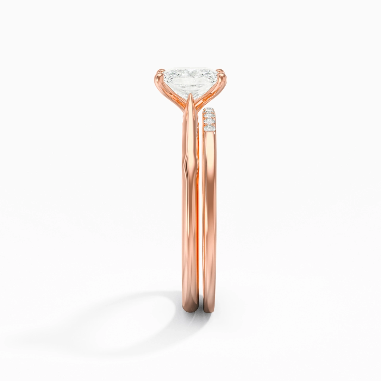 18K Rose Gold Moissanite Bridal Set