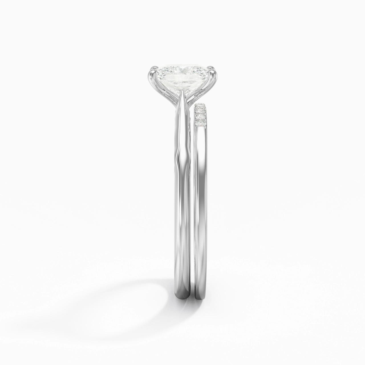 Or blanc 14 carats Moissanite Ensemble nuptial