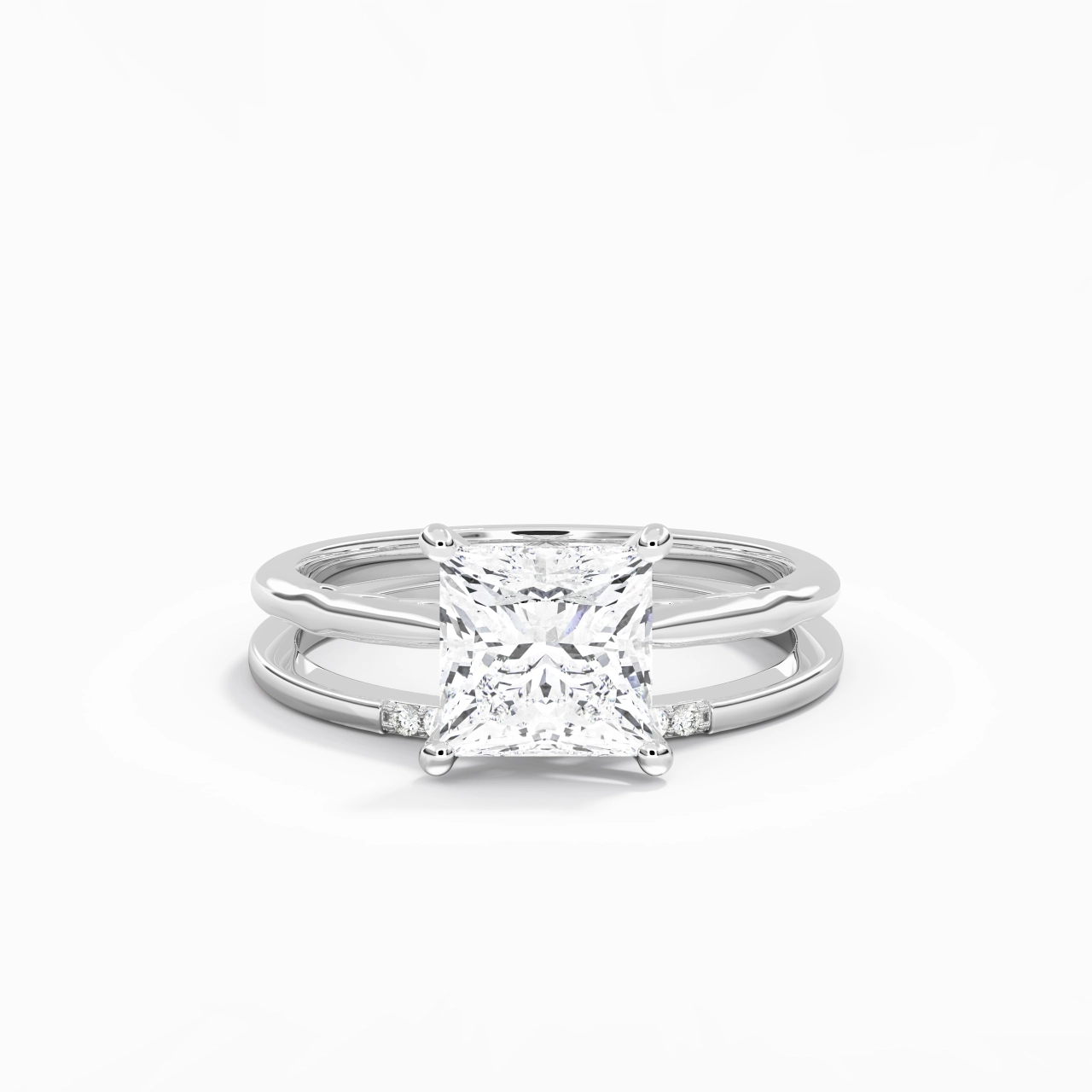 925 Sterling Silver Moissanite Bridal Set
