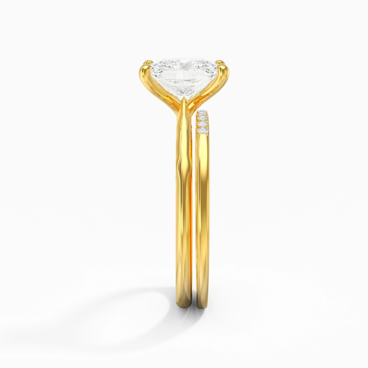 Or 18 carats Moissanite Ensemble nuptial