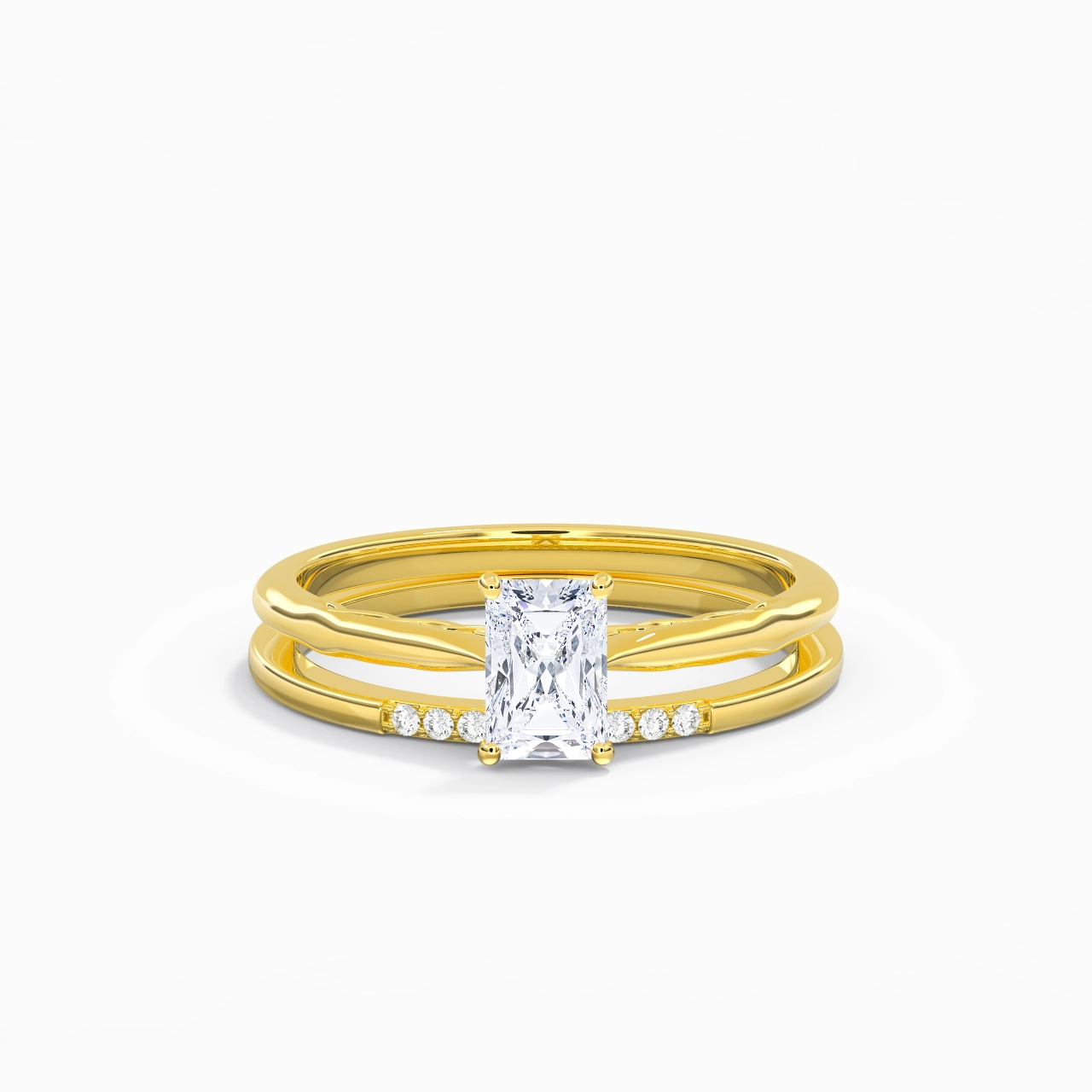 18K Gold Moissanite Bridal Set