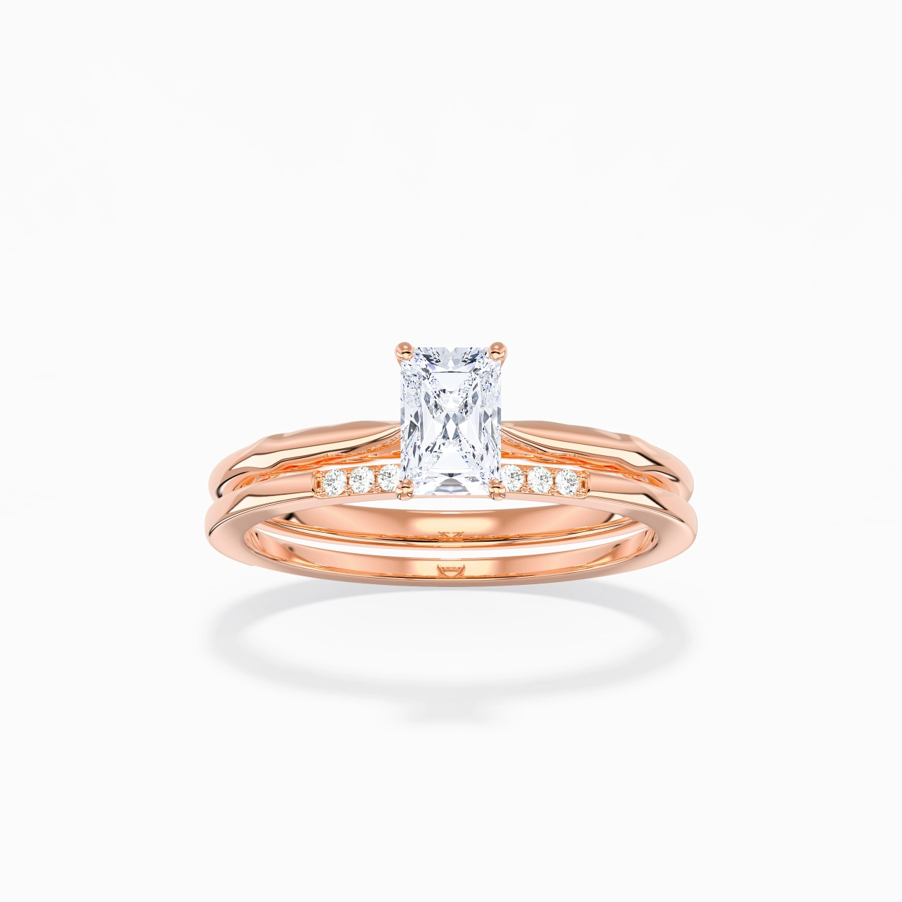 18K Rose Gold Moissanite Bridal Set