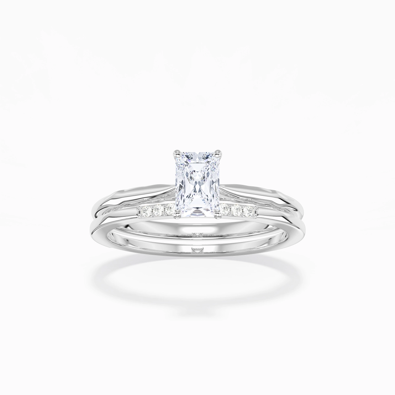 14K White Gold Moissanite Bridal Set