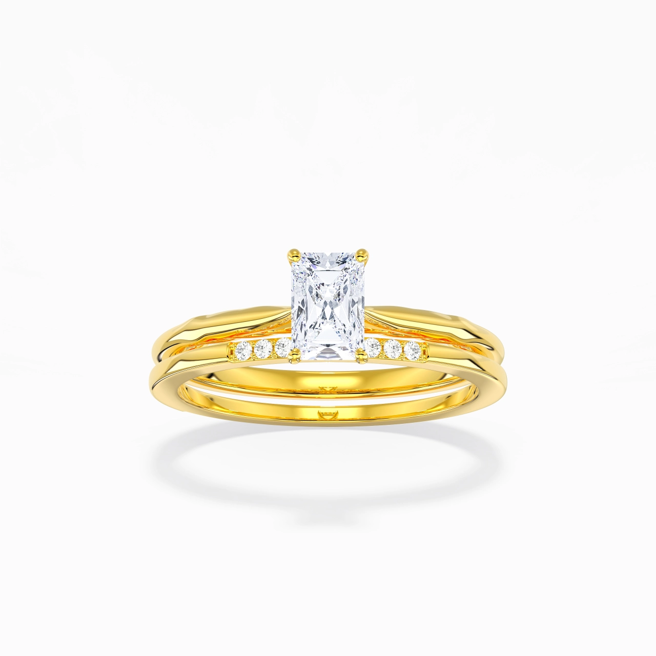 18K Gold Moissanite Bridal Set