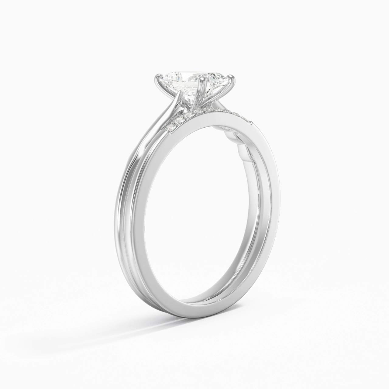 14K White Gold Moissanite Bridal Set