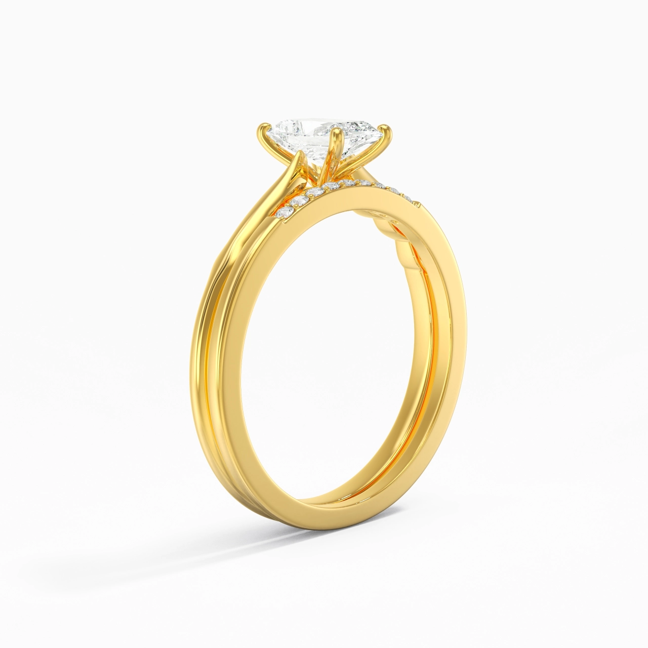 18K Gold Moissanite Bridal Set