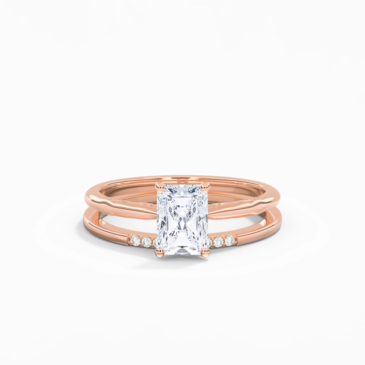 18K Rose Gold Moissanite Bridal Set