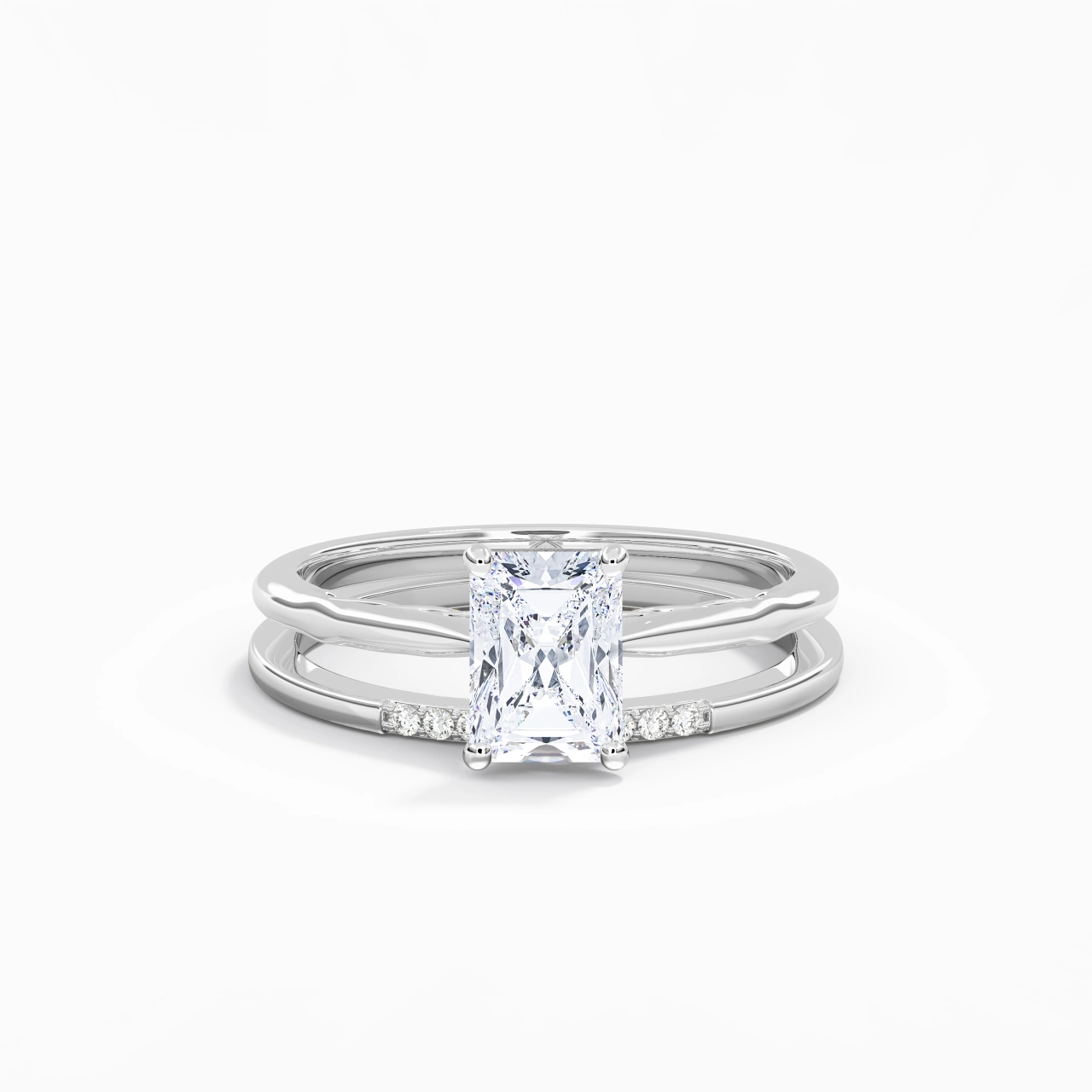 925 Sterling Silver Moissanite Bridal Set