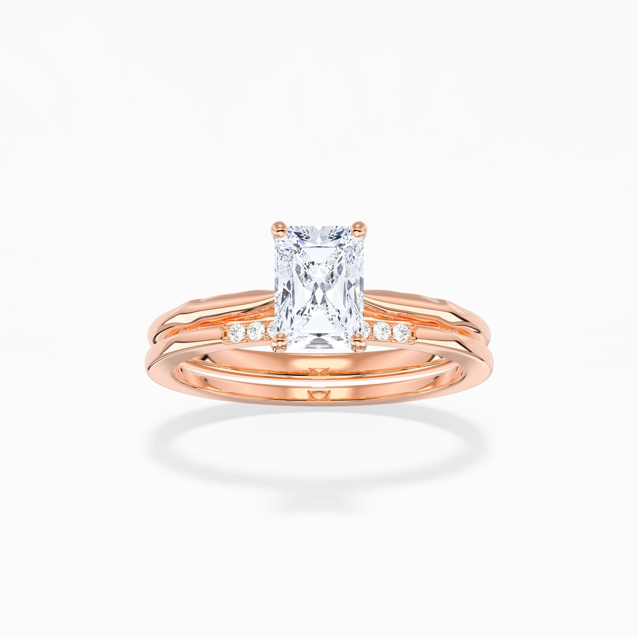18K Rose Gold Moissanite Bridal Set