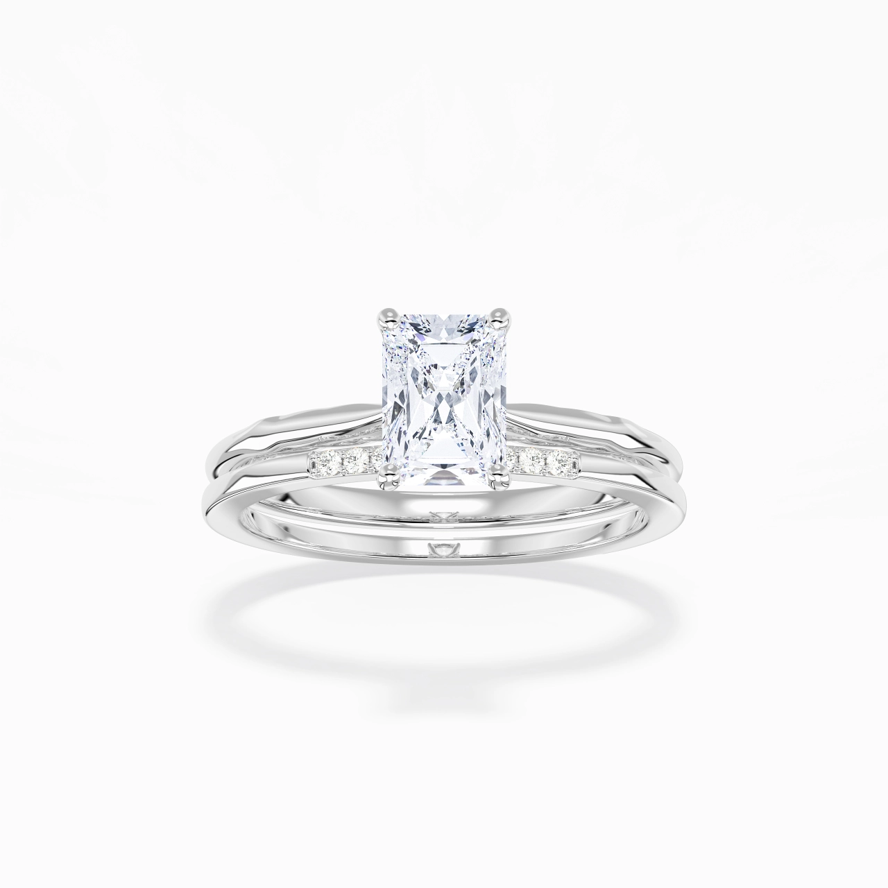 925 Sterling Silver Moissanite Bridal Set